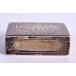 A VICTORIAN SILVER MATCHBOX COVER DECORATED WITH FOLIAGE. Hallmarked |Birmingham 1894, 4.3cm x 2.8c
