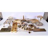 A large collection of brass items largest 23 x 26 cm (Qty).)
