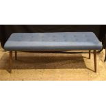 A wooden upholstered bench seat 46 x 125 x 47 cm.