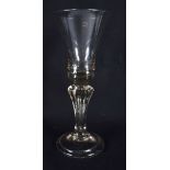 AN ANTIQUE WINE GLASS. 17 cm high.