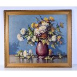 Tom Cambell (20th Century) Oil on board Study of flowers 61 x 75 cm.