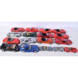 A collection of scale 1/24 diecast models of sports cars. Largest 19cm (17).