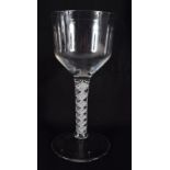 AN ANTIQUE WINE GLASS. 20.5 cm high.