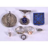 SILVER JEWELLERY etc. 36.3 grams. 3 cm x 2.5 cm. (qty)