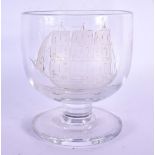 AN ANTIQUE MARITIME GLASS GLASS. 11 cm x 9 cm.