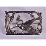 A DANISH SILVER BROOCH. 10 grams. 4 cm x 2.5 cm.