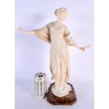 Paul Philippe (1970-1930) Marble and Ivory, Figure holding a mirror. 45 cm x 25 cm. Ivory Ref: QTE78