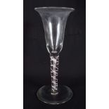 AN ANTIQUE WINE GLASS. 16 cm high.