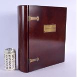 A LARGE GEORGE III STYLE MAHOGANY HIDDEN STORAGE LIBRARY BOOK with brass mounts. 36 cm x 30 cm.