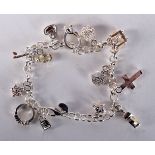 A SILVER CHARM BRACELET. 22 grams. 20 cm long.