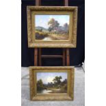 Frank Herbert 1890 A pair of oils on board depicting rural scenes 35 x 48 cm