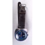 A SEIKO BLUE DIAL BELL MATIC WRISTWATCH. Dial4cm incl crown, working