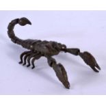 A JAPANESE BRONZE SCORPION. 9 cm x 3.5 cm.