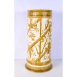An Art Nouveau style pottery stick stand, decorated with foliage. 56 cm.