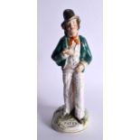 A RARE 19TH CENTURY STAFFORDSHIRE NOVELTY DOUBLE FIGURE Gin & Water. 23 cm high.