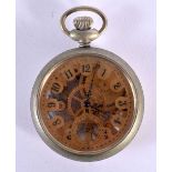 A SKELETON POCKET WATCH. 5 cm wide.