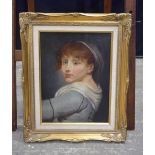 A framed 19th Century oil on canvas of a female