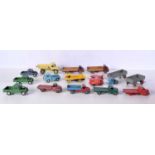 A collection of Dinky model trucks, Land rovers etc (17)