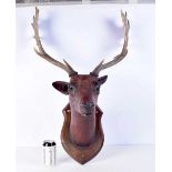 An vintage paper mâché mounted stags head 82 x 56 cm