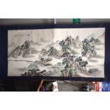 A LARGE CHINESE WATERCOLOUR SCROLL 20th Century. 175 cm x 75 cm.