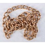 AN 18CT GOLD HEAVY WATCH CHAIN. Stamped 18K, 43 cm long, weight 90.4g