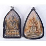 TWO SOUTH EAST ASIAN STYLE ICONS. 7.6cm x 4.5cm (2)