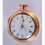 A FINE GEORGE III 22CT GOLD POCKET WATCH. 111.7 grams. London 1770. 4.75 cm wide.