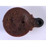 A 19TH CENTURY ITALIAN GRAND TOUR REDWARE POTTERY OIL LAMP After the Antiquity. 11.5 cm x 8.5 cm.