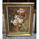 A framed still life oil on canvas by G A Pumfrey 39 x 29 cm.