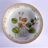 A ROYAL COPENHAGEN DANISH FLORA DANICA PORCELAIN BOWL. 22 cm wide.