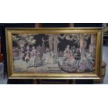 A framed Early 20th Century continental Tapestry 47 x 97 cm