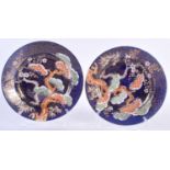 A PAIR OF 19TH CENTURY JAPANESE MEIJI PERIOD IMARI PORCELAIN PLATE painted with flowers. 19 cm