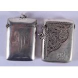 TWO ANTIQUE SILVER VESTA CASES. 52 grams. 5 cm x 3.5 cm. (2)