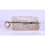 A RARE VICTORIAN SILVER VINIAGRETTE VESTA CASE. Birmingham 1854. 12 grams. 3.5 cm x 2 cm.