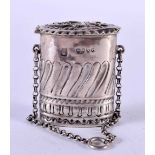 AN UNUSUAL VICTORIAN SILVER VESTA CASE. London 1888. 23 grams. 4.5 cm x 3.5 cm.