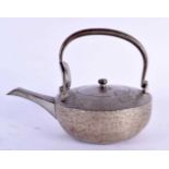 A LOVELY JAPANESE TAISHO PERIOD PATINATED TEAPOT AND COVER by Kagetsu. 15 cm x 12 cm.