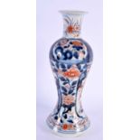 AN 18TH CENTURY JAPANESE EDO PERIOD IMARI BALUSTER VASE painted with flowers and landscapes. 23 cm