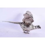 A LOVELY SPANISH SILVER MODEL OF A PHEASANT with London Import marks. 291 grams. 24 cm x 12 cm.