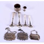 ANTIQUE SILVER DECANTER LABELS etc. Edinburgh 1821 to London 1830. 137 grams. Largest 11 cm x 3