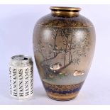 A LARGE 19TH CENTURY JAPANESE MEIJI PERIOD SATSUMA VASE painted with ducks within landscapes. 26