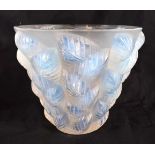 AN ART DECO FRENCH LALIQUE GLASS MOISSAC VASE C1927. 12 cm x 14 cm.