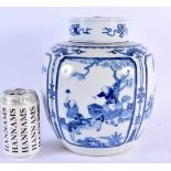 A LARGE 19TH CENTURY CHINESE BLUE AND WHITE PORCELAIN GINGER JAR AND COVER bearing Kangxi marks to