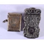 TWO ANTIQUE SILVER VESTA CASES. 31 grams. 5 cm x 3.5 cm. (2)