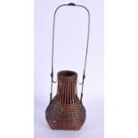 A FINE 19TH CENTURY JAPANESE MEIJI PERIOD BAMBOO IKEBANA BASKET by Hidetaki