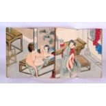 A CHINESE EROTIC BOOKLET decorated with lewd scenes. 94 cm x 18 cm.
