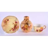 Royal Worcester globular pot pourri vase painted and gilded with flowers date mark for 1899, and a