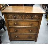 AN IPSWICH SUFFOLK OAK CHEST OF DRAWERS. 95 cm x 90 cm.