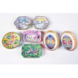 A collection of Chinese Cloisonne and other enamelled dishes 9 x 7 cm (7)