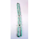 A CHINESE JADEITE NECKLACE. 72.4 grams. 82 cm long.