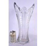 A VINTAGE FRENCH GLASS BP MOTOR RACING TROPHY VASE C1965 possibly by Daum. 40 cm x 20 cm.